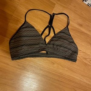 Athleta striped gray jacquard bikini top